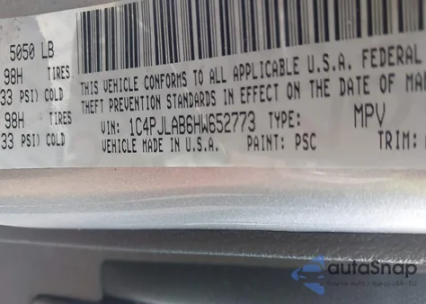 2017 Jeep Cherokee Altitude Fwd z USA, uszkodzony, nr VIN 1C4PJLAB6HW652773